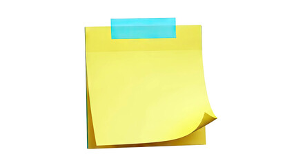 Yellow Sticky Note with Teal Tape