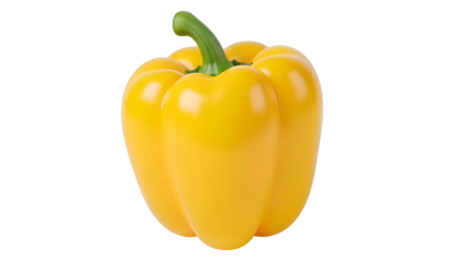 Yellow Bell Pepper with Green Stem.