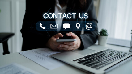 A set of communication methods for customer service. Includes contact information for phone, email, chat, and physical address for user support and inquiries. Fermion