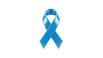 Glossy Blue Awareness Ribbon