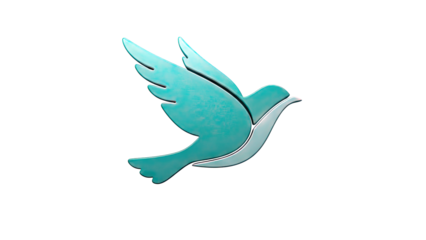 Teal 3D Dove Icon