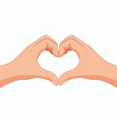 Obraz premium Hands forming a heart shape symbolizing love and affection isolated on a white background.