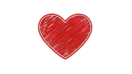 Red Scribbled Heart Icon