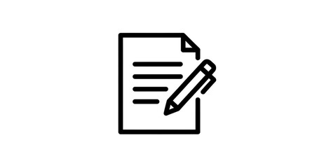 Editable document icon showing pencil for content creation and text editing