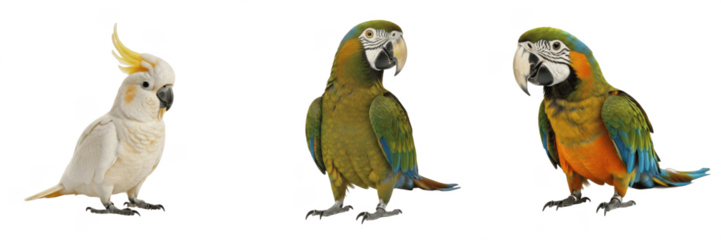 Psittaciformes (Order Psittaciformes, Class Aves) colorful parrots including Psittacidae parrots, Ara macaws and Cacatuidae cockatoos with anatomical, physiological and evolutionary traits