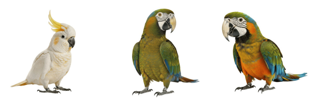 Psittaciformes (Order Psittaciformes, Class Aves) colorful parrots including Psittacidae parrots, Ara macaws and Cacatuidae cockatoos with anatomical, physiological and evolutionary traits