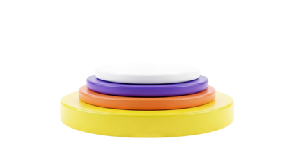 Stacked Circular Platforms with Solid Colors