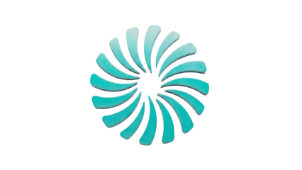 Teal Swirling Abstract Shape