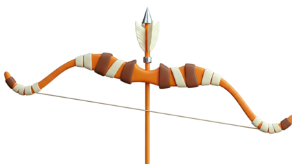Stylized Orange Bow and Arrow
