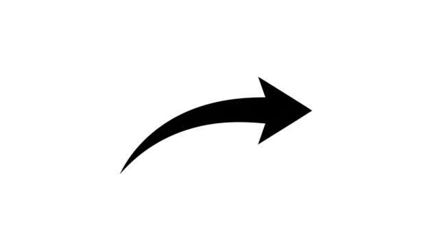 Isolated Black Curved Arrow Vector Icon for Design isolated PNG with Transparent Background - Powered by Adobe