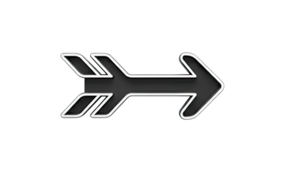 Stylized Black and White Arrow