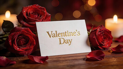 The text Valentine's Day is elegantly displayed in embossed gold foil typography on a premium textured white card. Valentine's Day, Happy Valentine's Day, Valentine's Day Gifts, Valentine Day