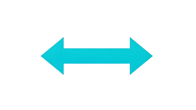 Simple turquoise double arrow icon representing exchange, transition, resize, or comparison concept graphic isolated PNG with Transparent Background