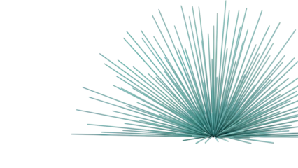 Teal Spiky Abstract Form on White Background
