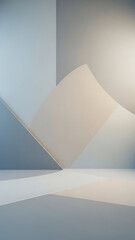Abstract Geometric Background with Soft Blue and Beige Curves and Angles