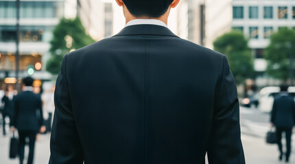 Japanese Business Professional Walking in City