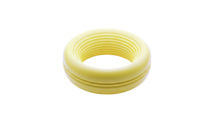 Yellow Ring with Grooved Interior and Exterior Bands