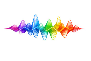 Audio sound wave displaying digital equalizer spectrum with colorful dynamic frequency and transparent background