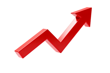 Red 3D Arrow Upward Trend Icon