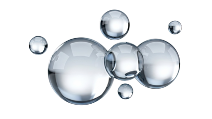 Transparent Bubbles on White Background