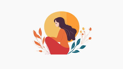 Woman Sitting in Meditation Pose.