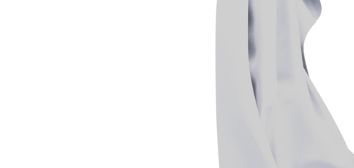 Close-up of elegant white fabric flowing, showcasing graceful curves and a sense of serenity. Ideal for design concepts