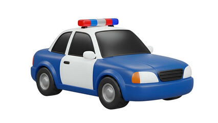 Blue Police Car with Lights.