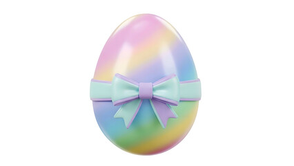 Iridescent Easter Egg with Ribbon Decoration.