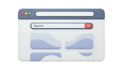 Web Browser Window with Search Bar.