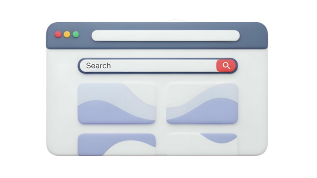 Web Browser Window with Search Bar. - Powered by Adobe