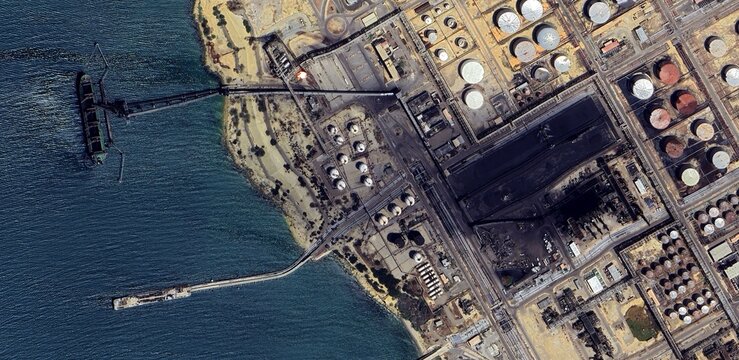 Aerial Satellite View of Paraguana Oil Refinery Complex in Venezuela