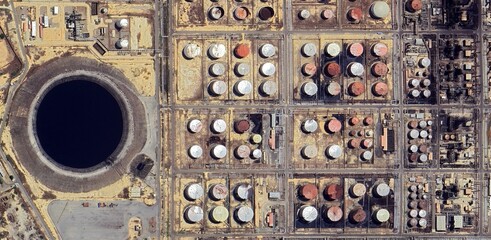 Aerial Satellite View of Paraguana Oil Refinery Complex in Venezuela