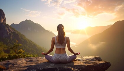 Yoga-inspired visual symbolizing inner balance, energy flow and spiritual awareness. Soft light and calm tones create a peaceful atmosphere for meditation and wellness concepts.