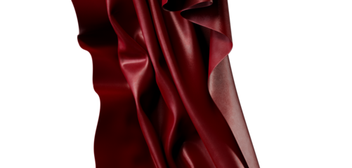 Luxurious red fabric flowing, creating a sense of movement and elegance. Perfect for backgrounds and artistic projects,