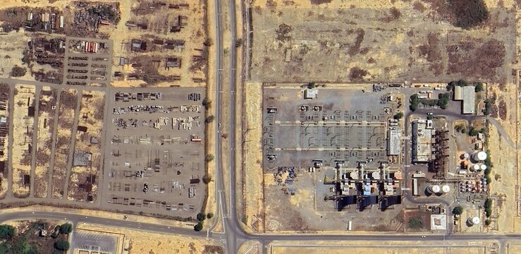 Aerial Satellite View of Paraguana Oil Refinery Complex in Venezuela