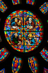 Seville Cathedral Rose Window: Four Evangelists Stained Glass
