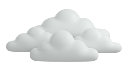 White Clouds Isolated on White Background.