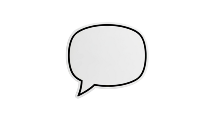 Blank White Speech Bubble with Black Outline