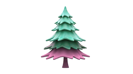 Stylized Green and Gray Fir Tree