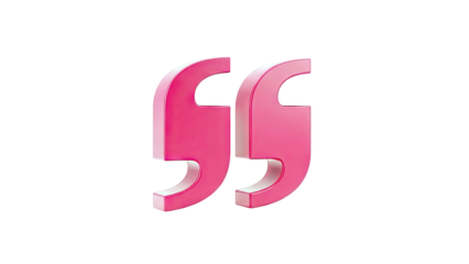 3D Pink Quotation Marks