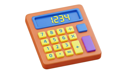 Colorful 3D Calculator with Digital Display
