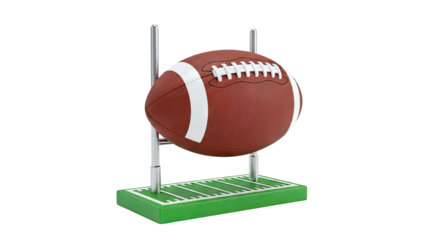 American Football with Goalposts and Field Base
