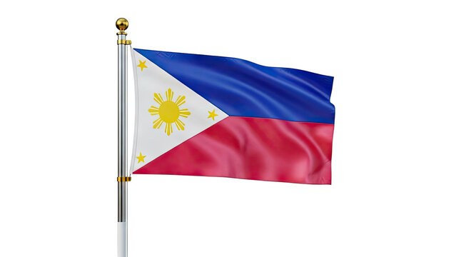 Philippine Flag Waving on a Pole