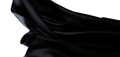 Abstract and flowing black fabric. Perfect for fashion, design, and textile concepts, evoking elegance, luxury, and soph