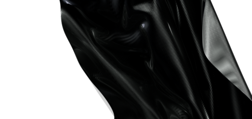 Abstract carbon fiber texture in black with detailed weave and shine. Modern background with empty s