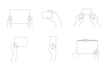 紙と持つ手のイラスト素材セット