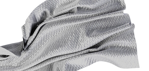 Exquisite silver fabric showcased with intricate textures and elegant folds. Perfect for design...