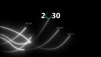Business growth trends, projections and goal for the  upcoming year 2030. Corporate competitiveness on a global level. Concept of business growth. Motion graphics of upcoming year trends. 4k video. - Powered by Adobe