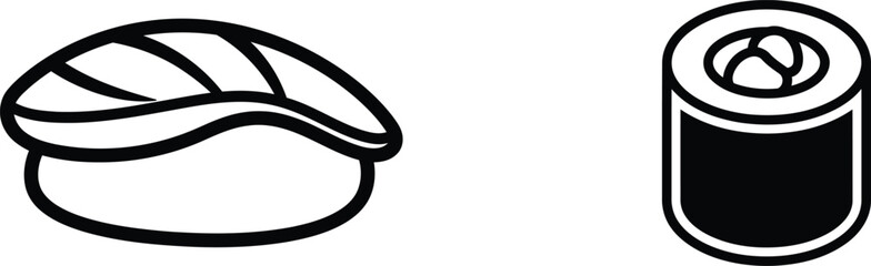 Sushi rolls and maki on white background © saidur