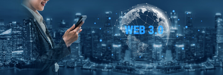 The network architecture of the global Web 3.0. A concept of a worldwide, interconnected, and decentralized digital infrastructure for the future. Motif